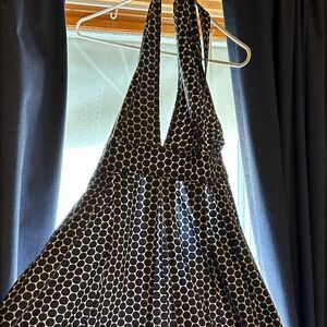 J. Crew navy blue and White Polka Dot Backless Dress